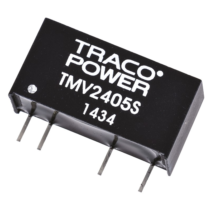 1 pcs - TRACOPOWER TMV DC-DC Converter, 5V dc/ 200mA Output, 21.6 - 26.4 V dc Input, 1W, Through Hole, +85°C Max Temp