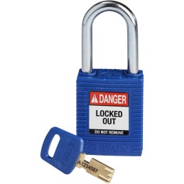 1 pcs - Brady Key Weatherproof Nylon Padlock, 6.4mm Shackle, 38mm Body