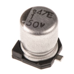 100 pcs - Nippon Chemi-Con 1μF Aluminium Electrolytic Capacitor 50V dc, Surface Mount - EMVE500ADA1R0MD55G