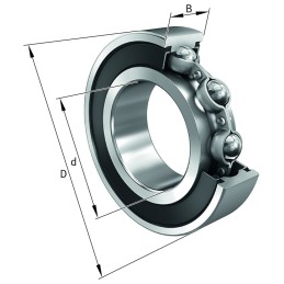 1 pcs - FAG S6010-2RSR-FD Single Row Deep Groove Ball Bearing- Both Sides Sealed 50mm I.D, 80mm O.D