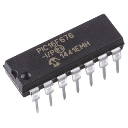 5 pcs - Microchip PIC16F676-I/P, 8bit PIC Microcontroller, PIC16F, 20MHz, 128 B, 1024 x 14 words Flash, 14-Pin PDIP