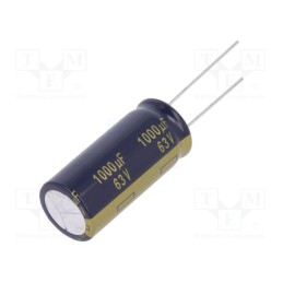 1 pcs x PANASONIC - EEUFC1J102 - Capacitor: electrolytic, low ESR, THT, 1000uF, 63VDC, Ø16x35.5mm