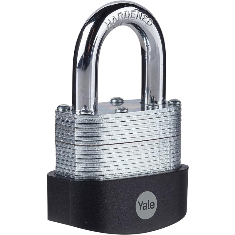 1 pcs - YALE Padlock Brass, Steel Steel Padlock, 9.5mm Shackle, 56mm Body