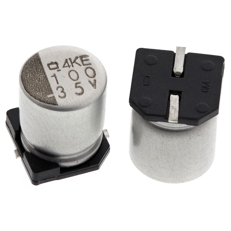 50 pcs - CHEMI-CON 100μF Aluminium Electrolytic Capacitor 35V dc, Surface Mount - EMVE350ADA101MF80G