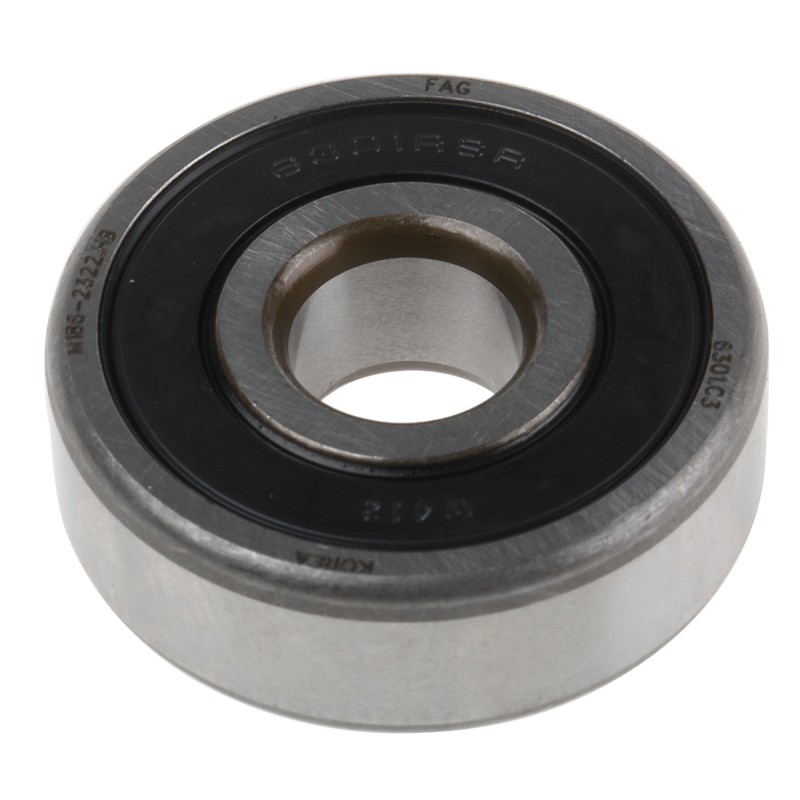 1 pcs - FAG 6301-2RSR-C3 Single Row Deep Groove Ball Bearing- Both Sides Sealed 12mm I.D, 37mm O.D