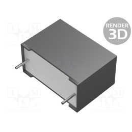2 pcs x KEMET - R523I347050P1M - Capacitor: polypropylene, 0.47uF, 18x12.5x9mm, ±20%, 15mm, 400V/μs