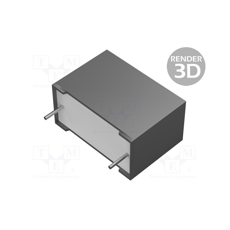 2 pcs x KEMET - R523I347050P1M - Capacitor: polypropylene, 0.47uF, 18x12.5x9mm, ±20%, 15mm, 400V/μs