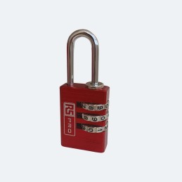 1 pcs - RS PRO Combination Aluminium Combination Padlock, 3mm Shackle, 23mm Body