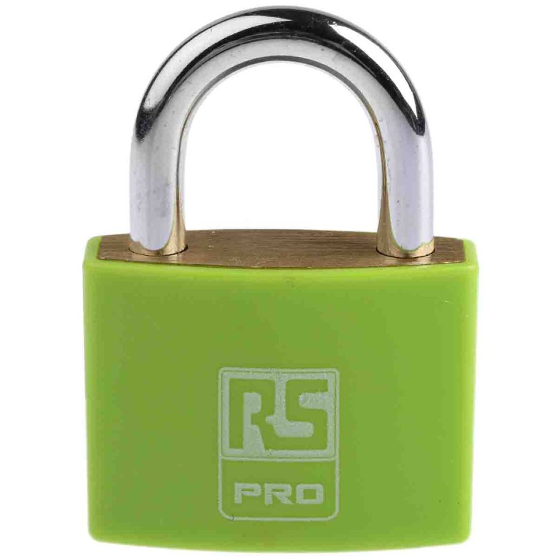 1 pcs - RS PRO Key Weatherproof Brass Padlock, 6mm Shackle, 43mm Body