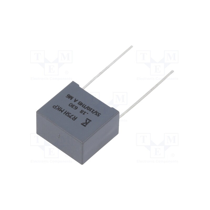 2 pcs x KEMET - R75PI318050H3J - Capacitor: polypropylene, 180nF, 18x10x16mm, THT, ±5%, 15mm, 630VDC