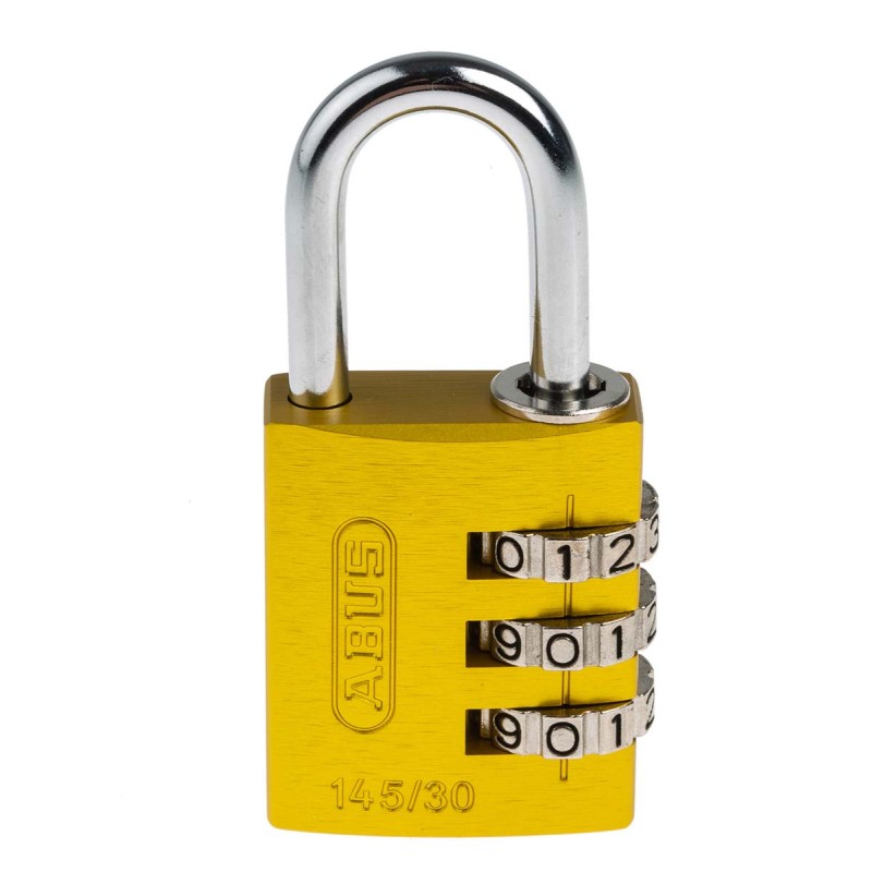 1 pcs - ABUS 145/30 Combination Weatherproof Aluminium, Steel Safety Padlock, 5mm Shackle, 30mm Body
