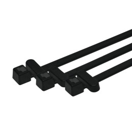 1 Bag of 100 - HellermannTyton Cable Tie, Releasable, 200mm x 4.6 mm, Black Polyamide 6.6 (PA66)