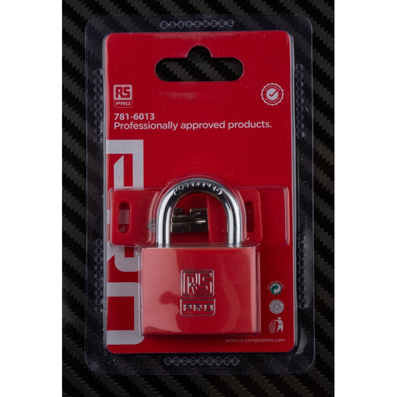 1 pcs - RS PRO Key Weatherproof Brass Padlock, 6mm Shackle, 43mm Body