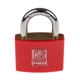 1 pcs - RS PRO Key Weatherproof Brass Padlock, 6mm Shackle, 43mm Body
