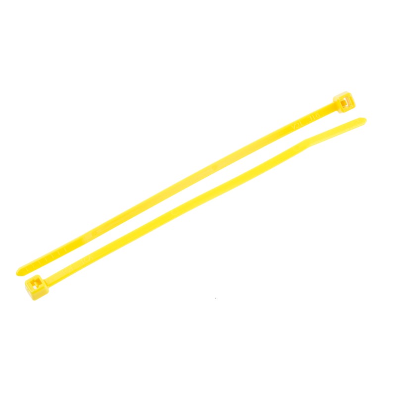1 Bag of 100 - HellermannTyton Cable Tie, 100mm x 2.5 mm, Yellow Nylon, Pk-100