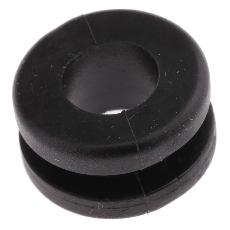 1 Bag of 100 - HellermannTyton Black PVC 11mm Cable Grommet for Maximum of 8mm Cable Dia.