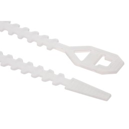1 Bag of 100 - Essentra Cable Tie, Releasable, 99mm x 6.4 mm, Natural PP, Pk-100
