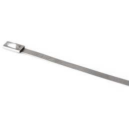 1 Bag of 100 - HellermannTyton Cable Tie, Roller Ball, 838mm x 4.6 mm, Metallic 304 Stainless Steel, Pk-100