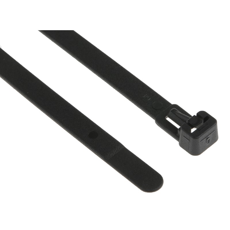 1 Bag of 100 - HellermannTyton Cable Tie, Releasable, 150mm x 7.6 mm, Black Polyamide 6.6 (PA66), Pk-100