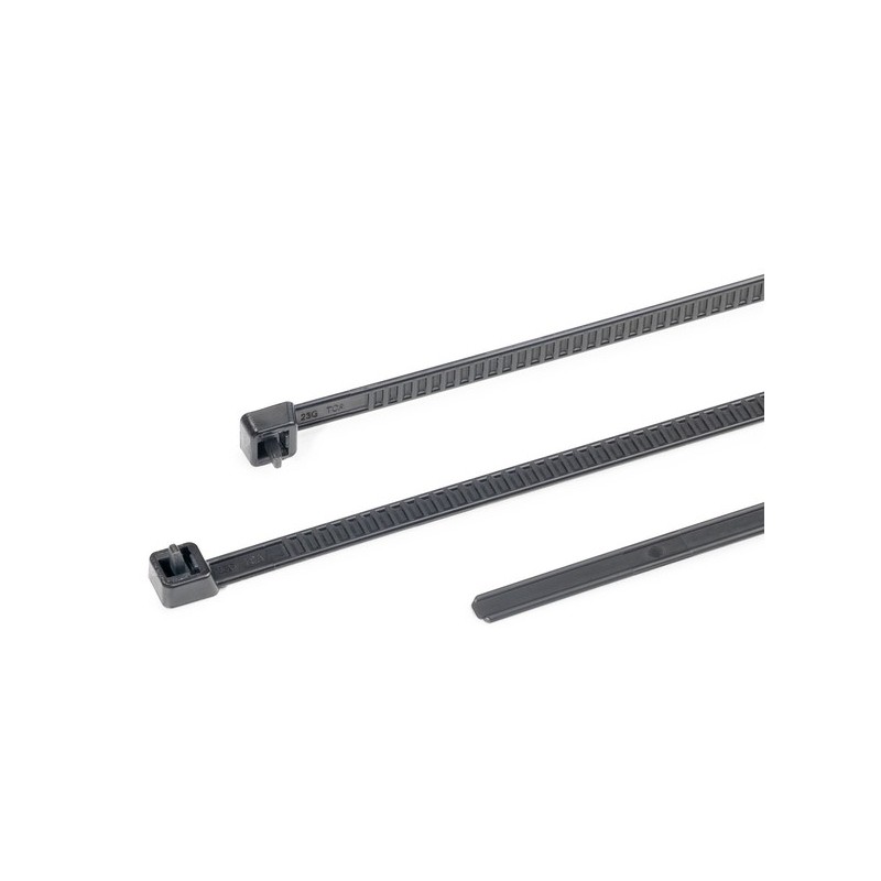 1 Bag of 100 - HellermannTyton Cable Tie, Releasable, 195mm x 4.7 mm, Black PA 6.6 Heatstabilised, Pk-25