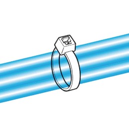 1 Bag of 100 - HellermannTyton Cable Tie, 382mm x 4.7 mm, Blue ETFE, Pk-100