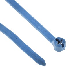 1 Bag of 100 - Thomas & Betts Cable Ties, 186mm x 4.7 mm, Blue Nylon, Pk-100