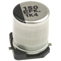 10 pcs - Panasonic 150μF Aluminium Electrolytic Capacitor 25V dc, Surface Mount - EEEFK1E151P