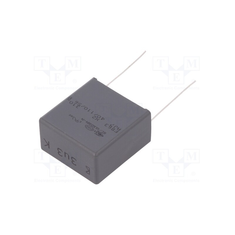 1 pcs x KEMET - F863FU335K310ALW0L - Capacitor: polypropylene, 3.3uF, 32x33x18mm, THT, ±10%, 27.5mm