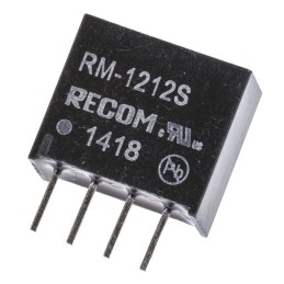 1 pcs - Recom RM DC-DC Converter, 12V dc/ 21mA Output, 10.8 - 13.2 V dc Input, 0.25W, Through Hole, +85°C Max Temp -40°C