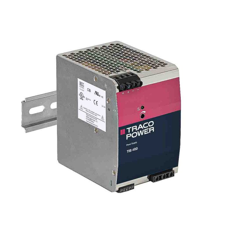 1 pcs - TRACOPOWER TIB DIN Rail Power Supply, 85 - 264V ac ac Input, 24V dc dc Output, 20A Output, 480W