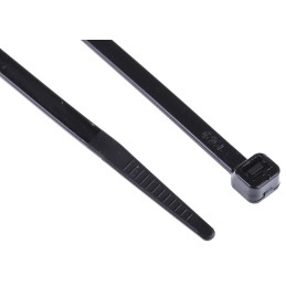 1 Bag of 100 - RS PRO Cable Tie, 190mm x 4.8 mm, Black Nylon, Pk-100