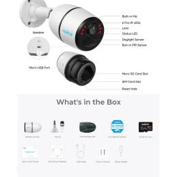 1 pcs - Reolink Indoor, Outdoor PoE Solar Powered CCTV Camera, 2560 x 1440 Resolution