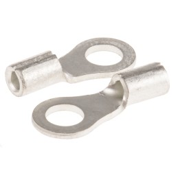 1 Bag of 100 - JST Uninsulated Ring Terminal, 3.5mm Stud Size, 0.25mm² to 1.65mm² Wire Size