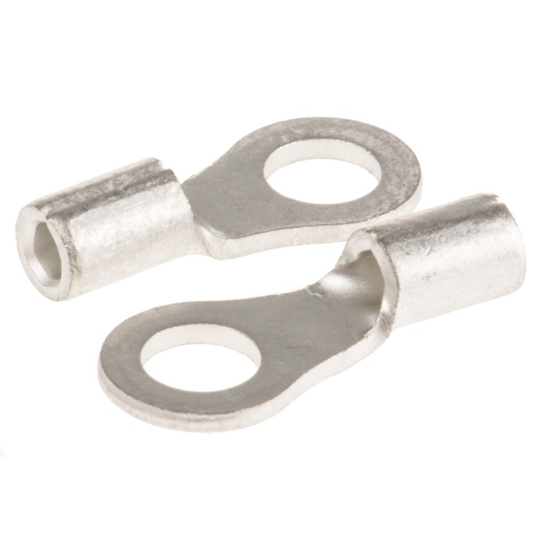 1 Bag of 100 - JST Uninsulated Ring Terminal, 3.5mm Stud Size, 0.25mm² to 1.65mm² Wire Size