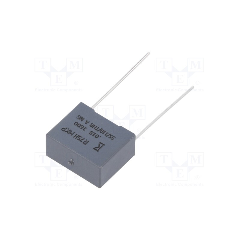 2 pcs x KEMET - R75TI218050H3J - Capacitor: polypropylene, 18nF, 18x8.5x14.5mm, THT, ±5%, 15mm, R75
