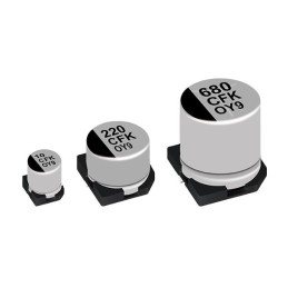 10 pcs - Panasonic 1500μF Electrolytic Aluminium Electrolytic Capacitor 16V dc, Surface Mount - EEVFK1A682M