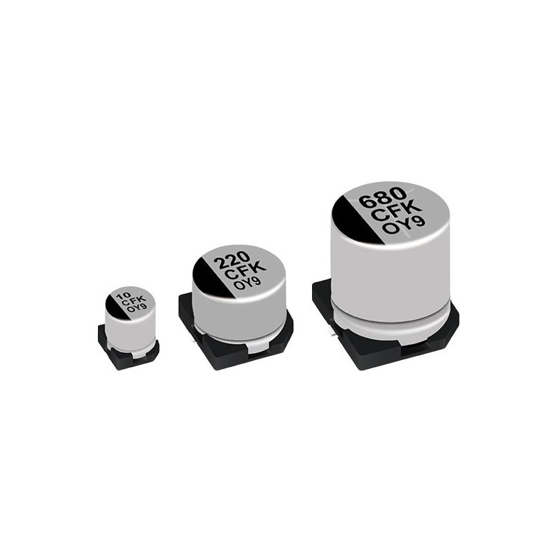 10 pcs - Panasonic 1500μF Electrolytic Aluminium Electrolytic Capacitor 16V dc, Surface Mount - EEVFK1A682M