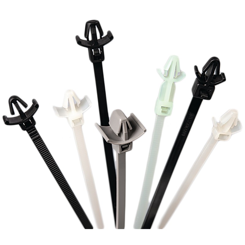 1 Bag of 1000 - HellermannTyton Cable Tie, Assembly, 225mm x 5 mm, Black Polyamide 6.6 (PA66), Pk-1000