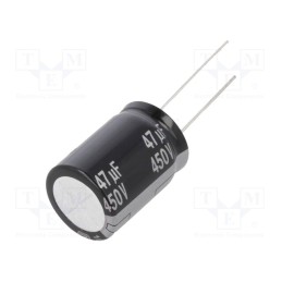 1 pcs x PANASONIC - EEUEE2W470S - Capacitor: electrolytic, THT, 47uF, 450VDC, Ø18x25mm, ±20%, 10000h
