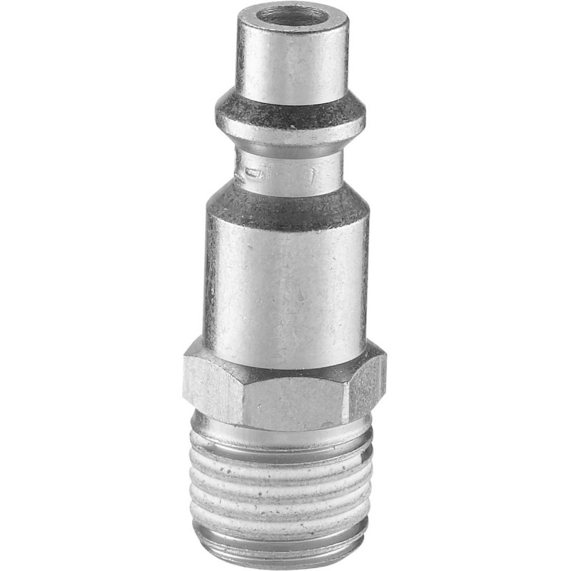 1 Bag of 2 - PREVOST Treated Steel Male Plug for Pneumatic Quick Connect Coupling, G 1/4 Male Threaded