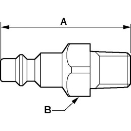 1 Bag of 2 - PREVOST Treated Steel Male Plug for Pneumatic Quick Connect Coupling, G 1/4 Male Threaded