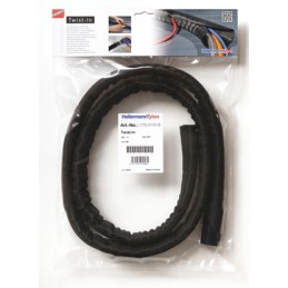 1 Bag of 2 M - HellermannTyton Braided PET Black Cable Sleeve, 19mm Diameter, 2m Length, Helagaine Series