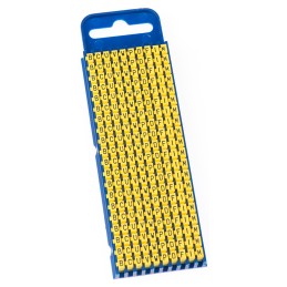 1 Bag of 200 - HellermannTyton WIC2 Snap On Cable Markers, Yellow, Pre-printed 'B, C, D, F, I, M, P, U, V, W', 2.8 - 3.8 Cable