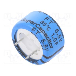 1 pcs x KEMET - FT0H105ZF - Supercapacitor, THT, 1F, 5.5VDC, -20÷80%, Body dim: Ø21.5x13mm