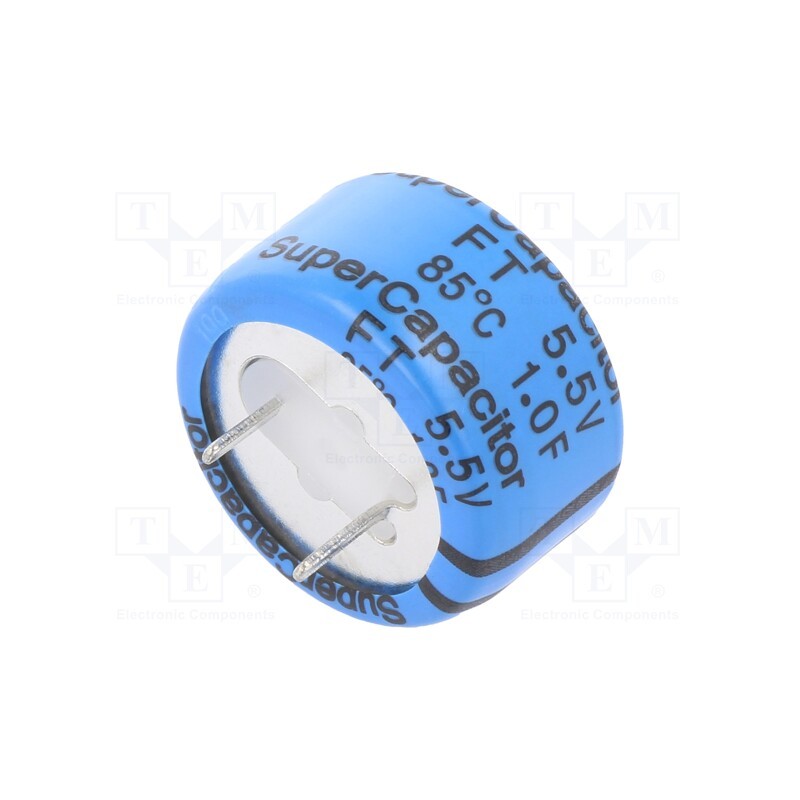 1 pcs x KEMET - FT0H105ZF - Supercapacitor, THT, 1F, 5.5VDC, -20÷80%, Body dim: Ø21.5x13mm