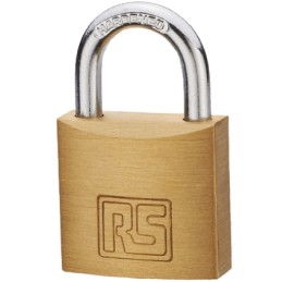 1 pcs - RS PRO Key Weatherproof Brass Padlock, 6mm Shackle, 40mm Body