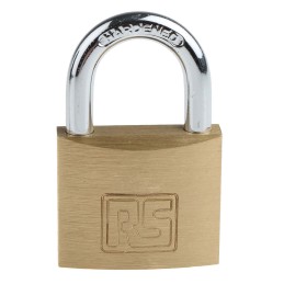 1 pcs - RS PRO Key Weatherproof Brass Padlock, 6mm Shackle, 40mm Body