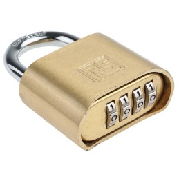 1 pcs - RS PRO Combination Weatherproof Brass Combination Padlock, 7mm Shackle, 53mm Body