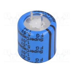 1 pcs x KEMET - FG0H105ZF - Supercapacitor, THT, 1F, 5.5VDC, -20÷80%, Body dim: Ø16.5x19mm
