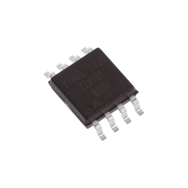5 pcs - Microchip ATTINY85-20SU, 8bit AVR Microcontroller, ATtiny85, 20MHz, 8 kB Flash, 8-Pin SOIJ